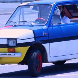 Fiat 126 with Mondrian tribute paint job