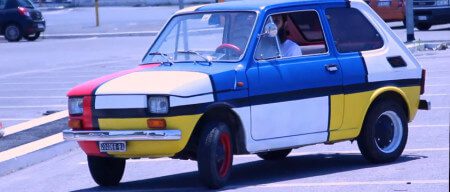 Fiat 126 with Mondrian tribute paint job