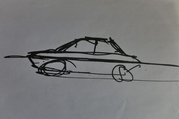 A concept sketch of the Zimp by designer Ercole Spada himself