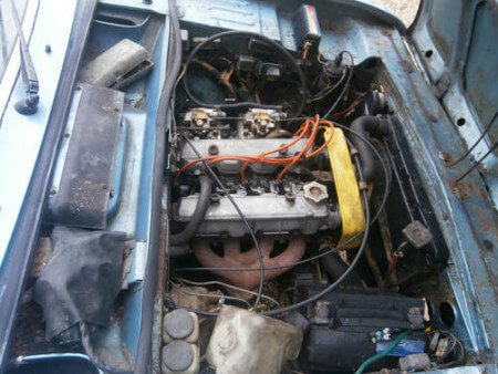 1975 Fiat 124 Coupe engine bay