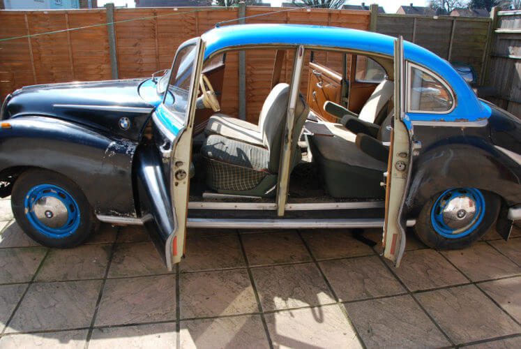 1955 BMW 502 side doors open