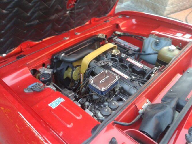 1973 Fiat 124 Sport Coupe engine bay