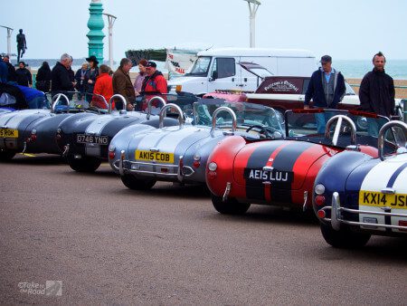 AC Cobras on The Waterfront in Brighton at the London to Brighton Classic Car Run