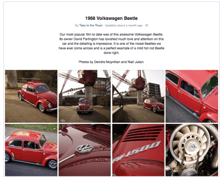 1968 VW Beetle Take to the Road Facebook Gallery