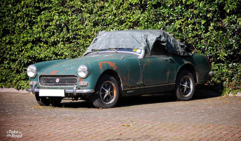 1974 MG Midget abandoned classic cars