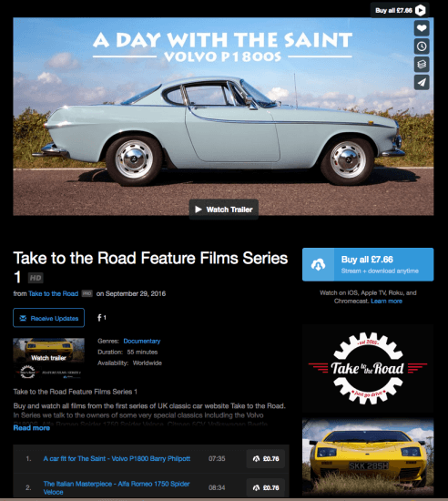 Take to the Road Vimeo On Demand page