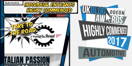 Take to the Road Highly Commended at the 2017 UK Blog Awards