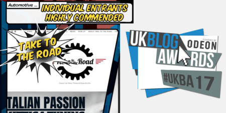 Take to the Road Highly Commended at the 2017 UK Blog Awards