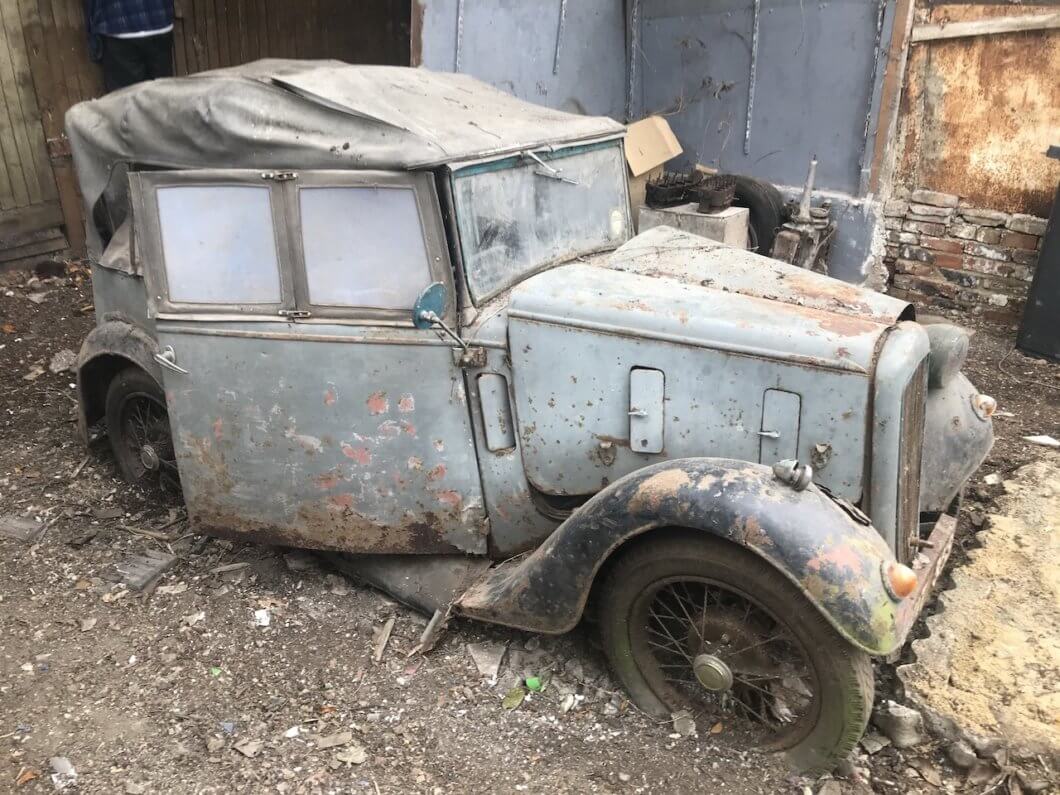 96 Club discovers 1936 Austin 7 Open Tourer in London shed