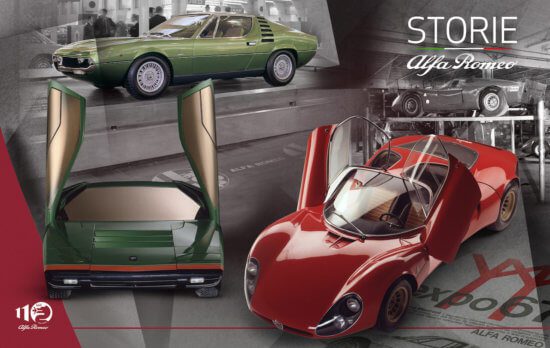 3 iconic Alfa Romeo's - 33 Stradale, Carabo and the Montreal