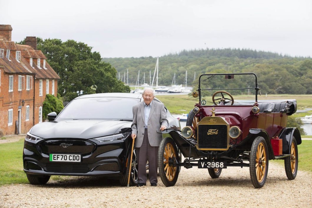 101-year-old drives Ford Mustang Mach-E and Ford Model T
