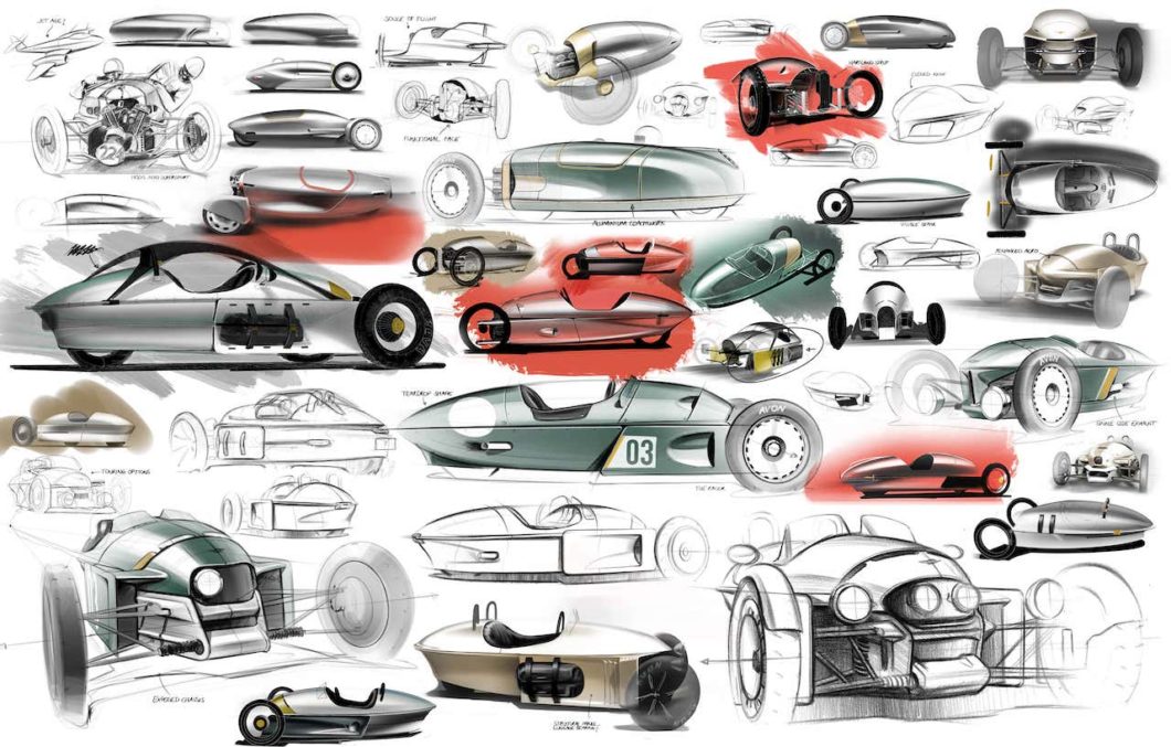 Morgan reveals early sketches of the new Three Wheeler